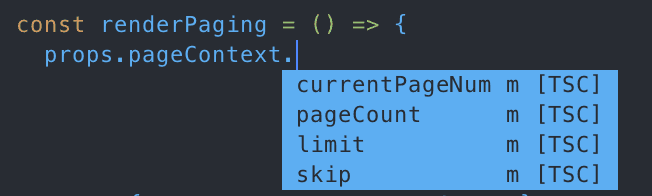 TypeScript autocompletion example